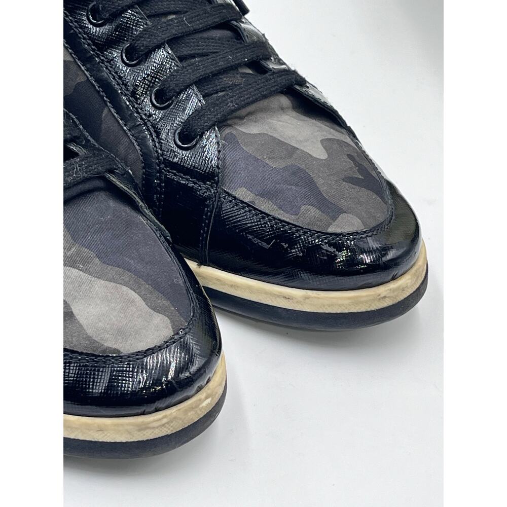 Prada Mens Green Black Gray Leather Accent Camo Trainers Sneakers Sz 41/M8/W9.5 - Picture 2 of 12